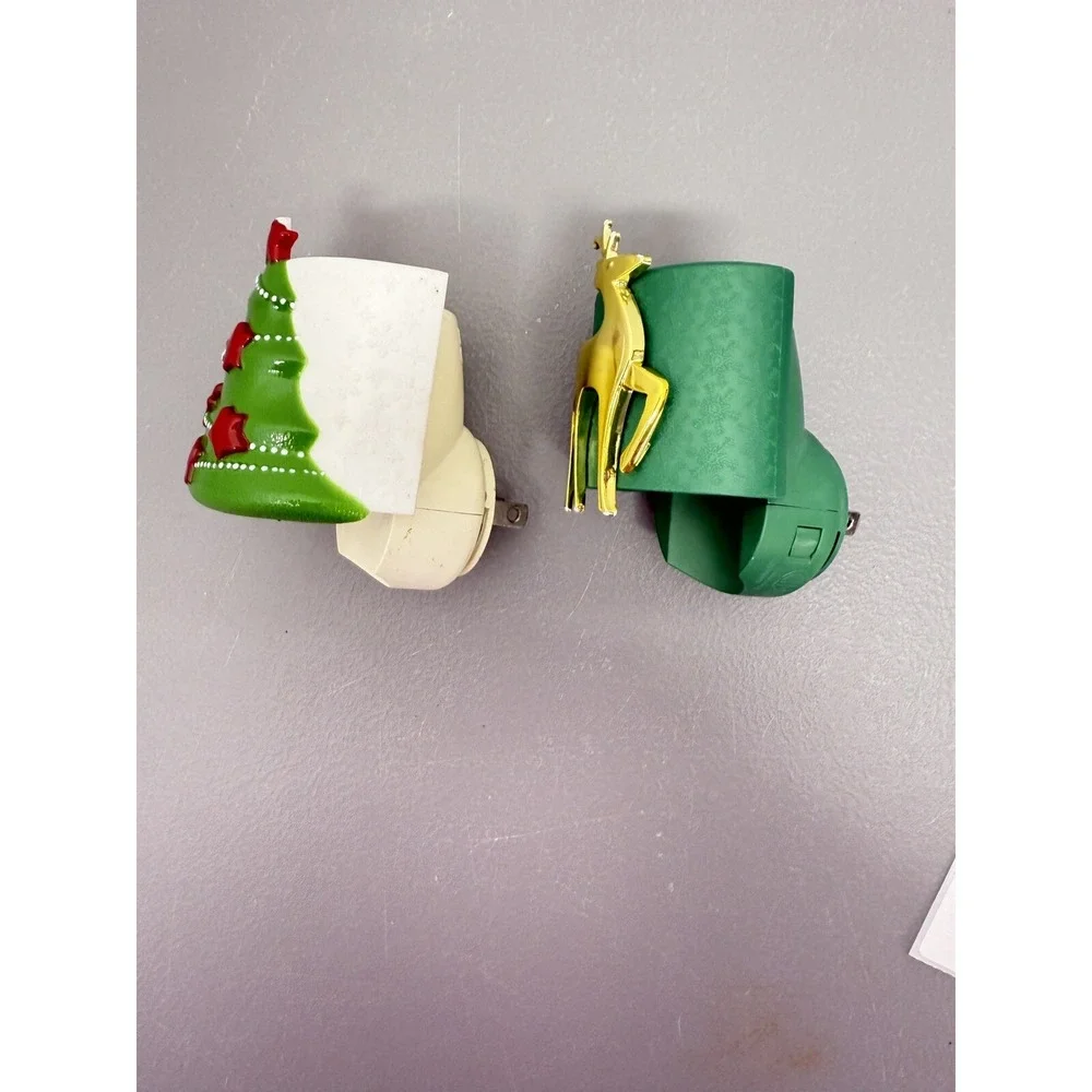 Lot Of 2 Yankee Candle Scent Plug Diffuser Holiday Christmas Gold‎ Deer Tree #16